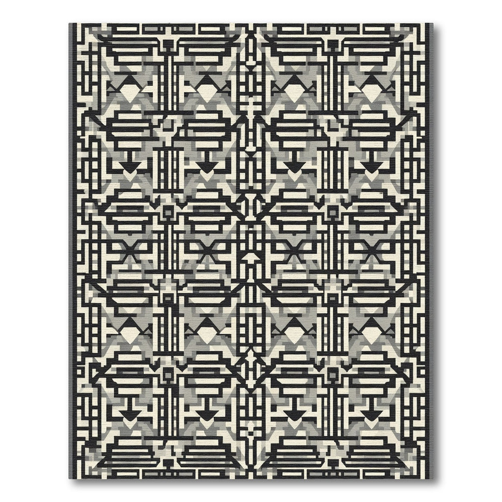 Monochromatic Geometric Maze Rug