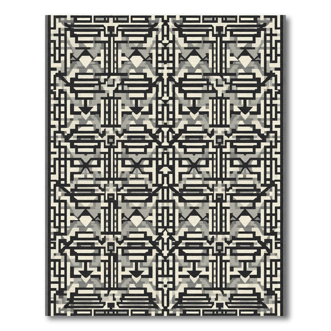 Monochromatic Geometric Maze Rug