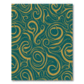 Teal Gold Swirl Abstract Rug