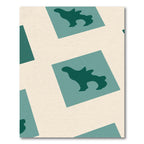 Teal Dino Blocks Cream Rug