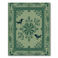 Sage Green Bird Floral Medallion Rug