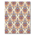 Purple Orange Teal Floral Damask Wallpaper Rug