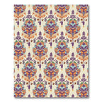 Purple Orange Teal Floral Damask Wallpaper Rug