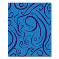 Deep Blue Wavy Swirl Abstract Rug