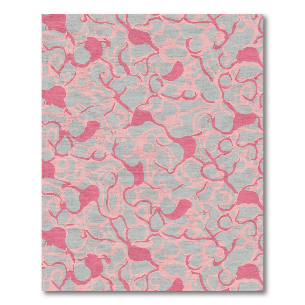 Pink Tendril Swirl Abstract Rug