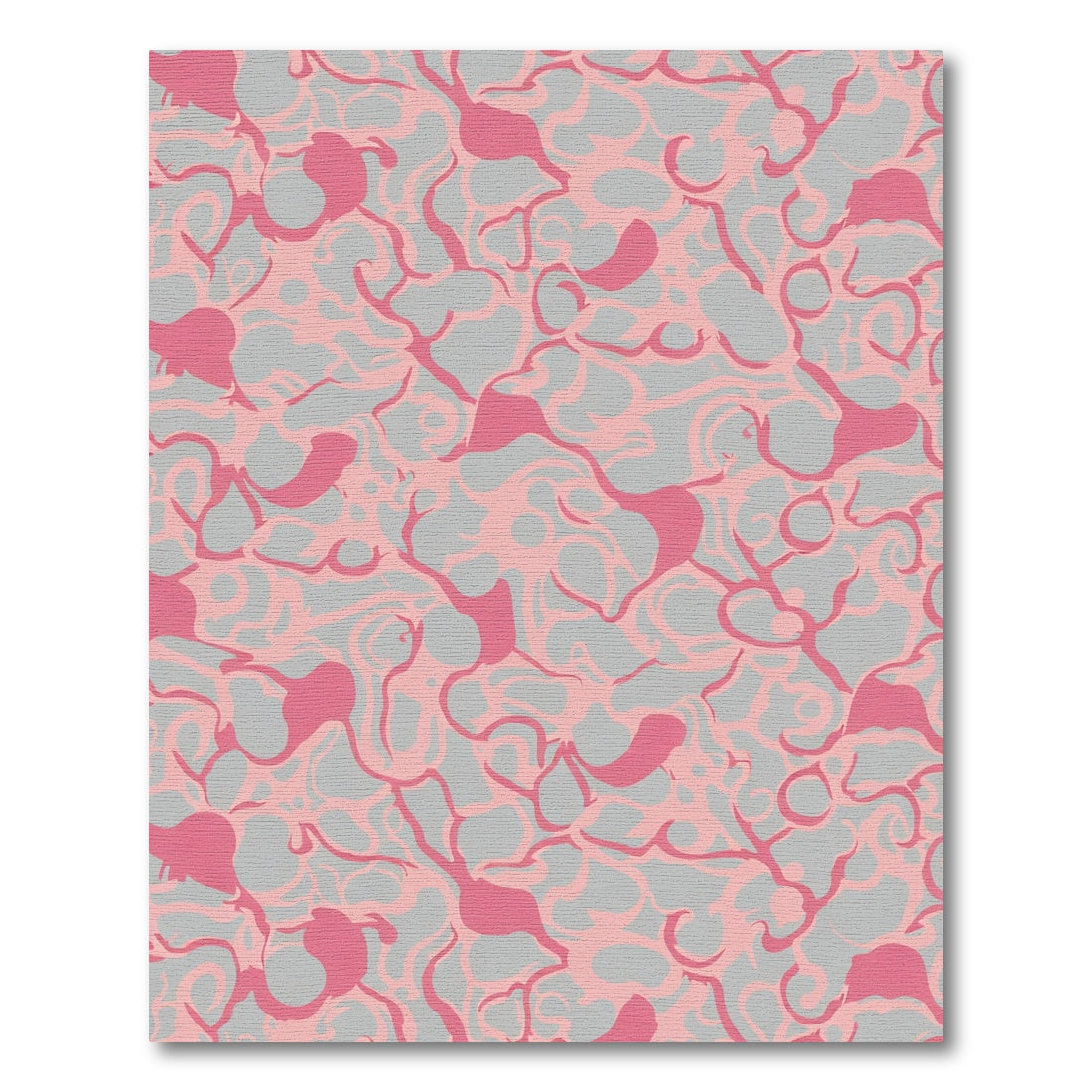 Pink Tendril Swirl Abstract Rug