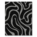 Gray Swirl Liquid Black Geometric Rug