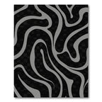 Gray Swirl Liquid Black Geometric Rug