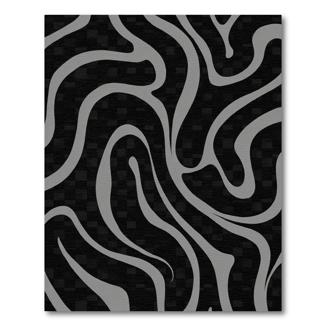 Gray Swirl Liquid Black Geometric Rug