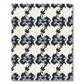 Abstract Black Blue Floral Swirl Rug