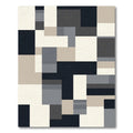Modern Geometric Blocks Neutral Tones Rug