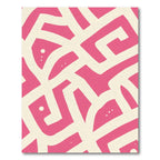 Pink Cream Abstract Labyrinth Rug
