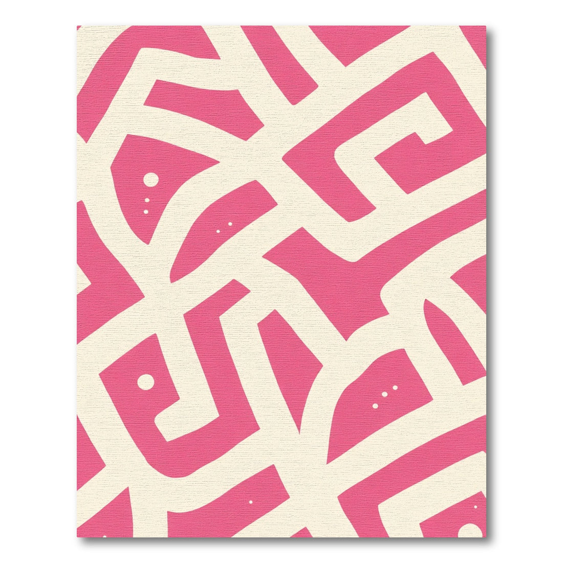 Pink Cream Abstract Labyrinth Rug