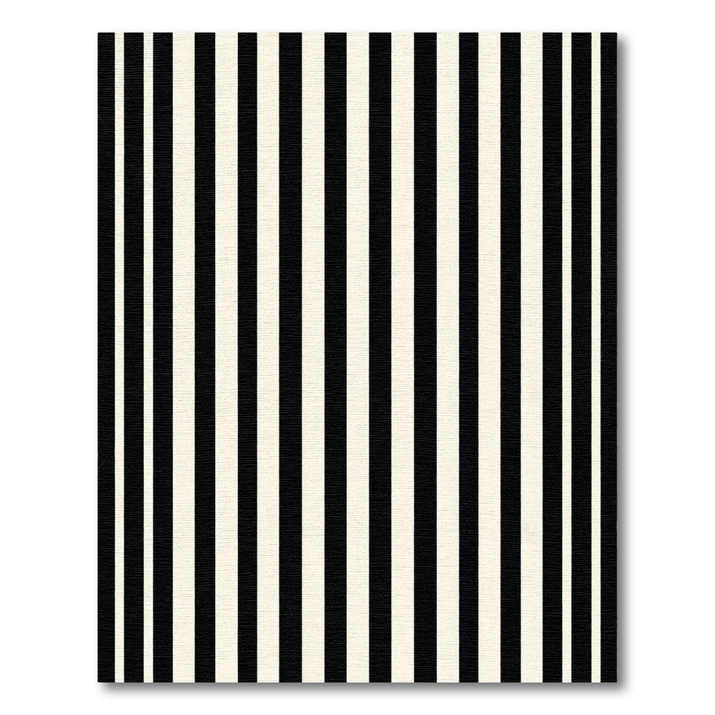 Bold Black White Parallel Line Art Rug