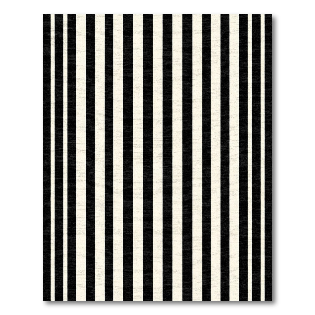 Bold Black White Parallel Line Art Rug