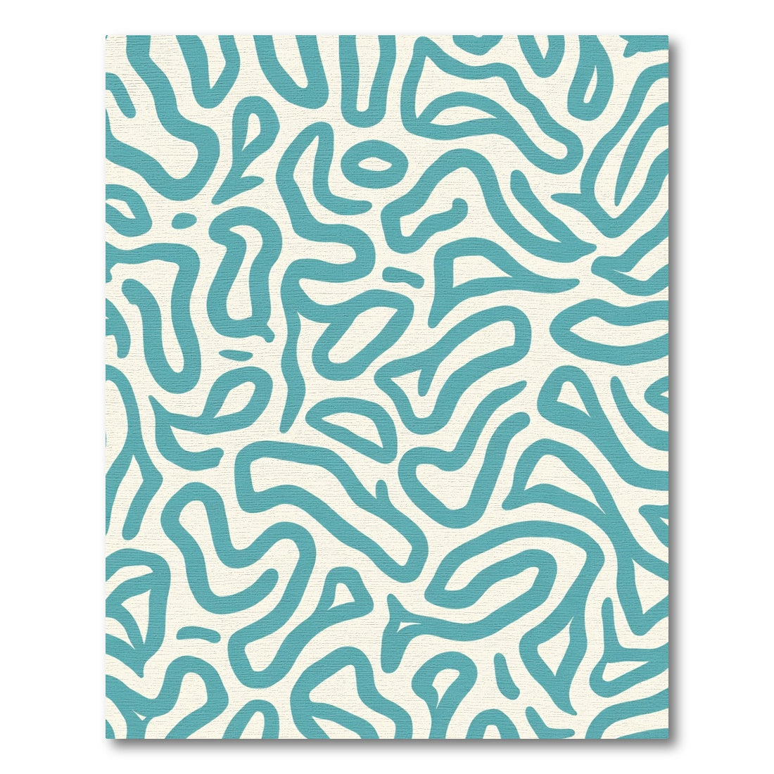 Teal Organic Wavy Abstract Rug