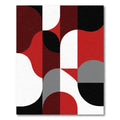Crimson Black White Geometric Blocks Rug
