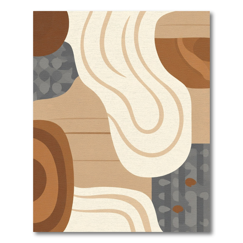 Earthy Tone Abstract Organic Swirl Rug