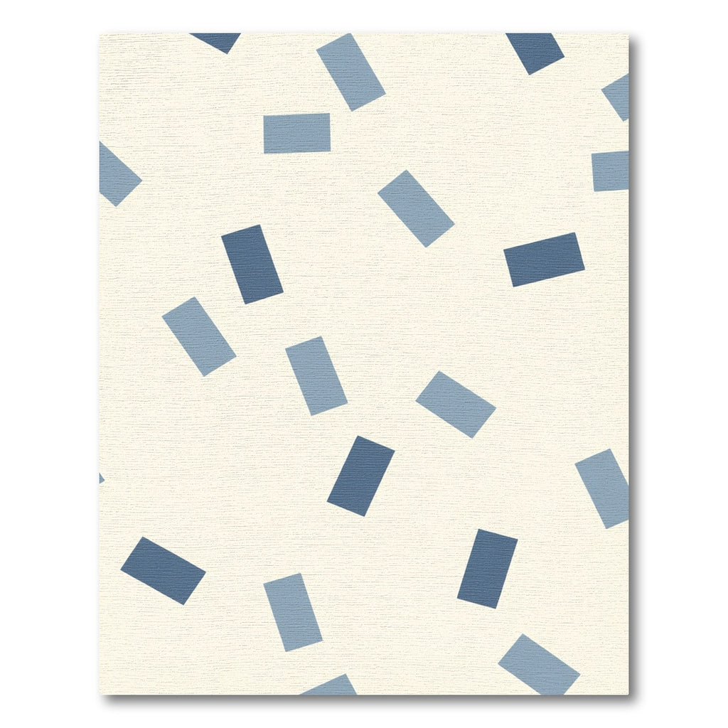 Modern Blue Abstract Rectangles Rug