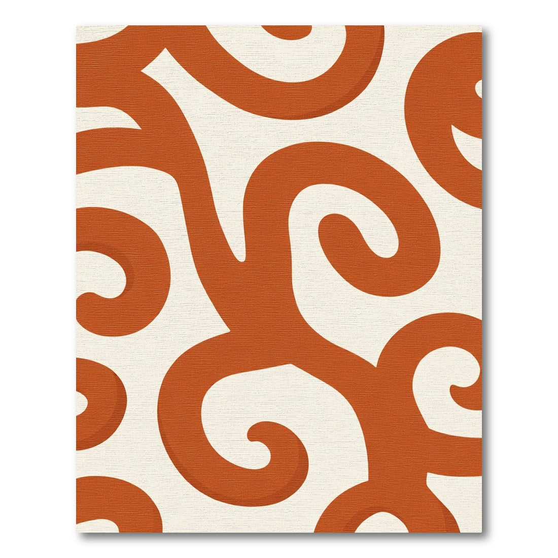 Terracotta Swirl Abstract curves Rug