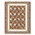 Brown Diamond and Leaf Interlocking Pattern Rug