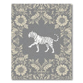 Ornate Floral Border Tiger Rug