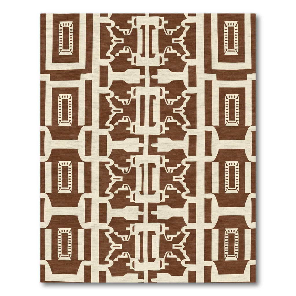 Brown Cream Abstract Geometric Arrangement Rug