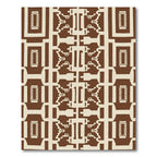 Brown Cream Abstract Geometric Arrangement Rug
