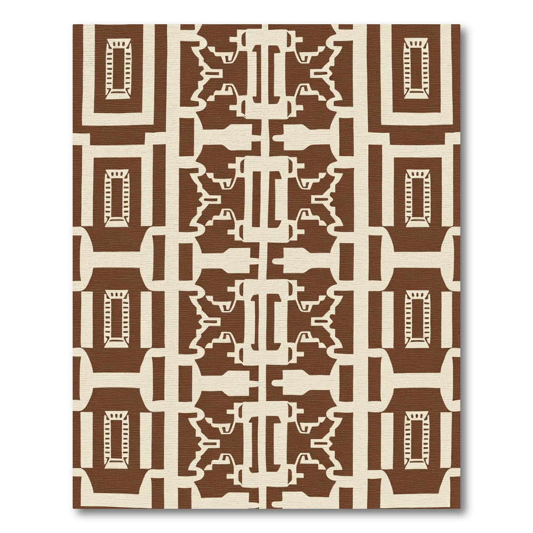Brown Cream Abstract Geometric Arrangement Rug