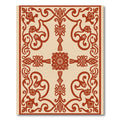Deep Red Scroll Filigree Medallion Rug
