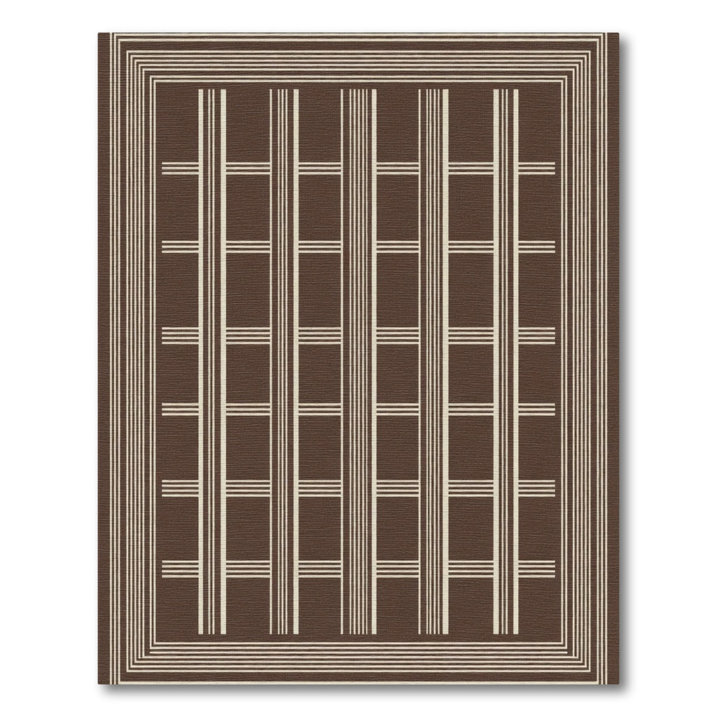 Sophisticated Cream Vertical Grid Rug