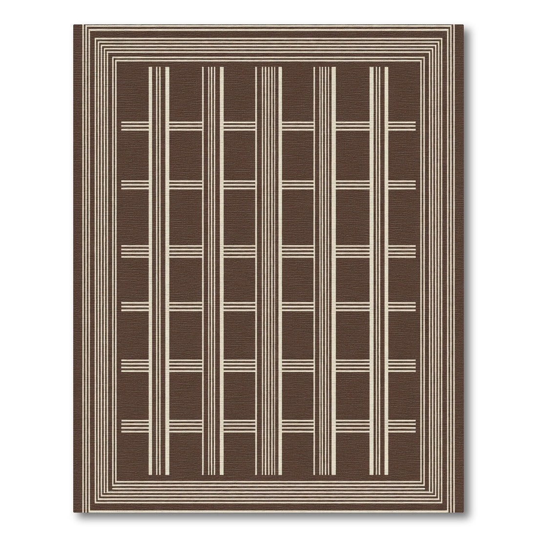 Sophisticated Cream Vertical Grid Rug
