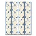 Blue Ivory Abstract Vine Silhouette Rug