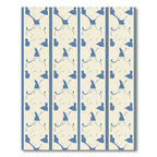 Blue Ivory Abstract Vine Silhouette Rug