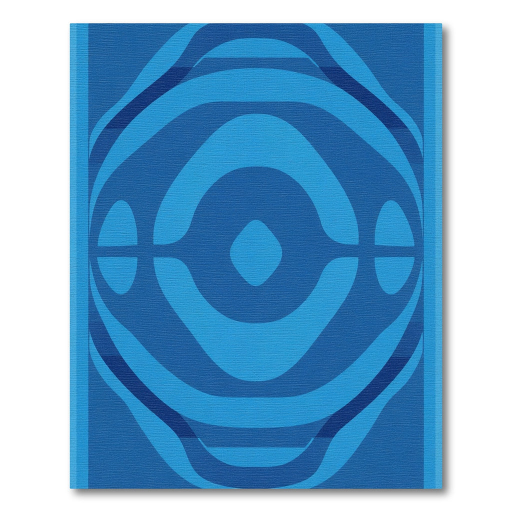 Modern Geometric Ocean Blue Waves Rug