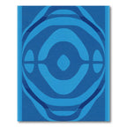 Modern Geometric Ocean Blue Waves Rug