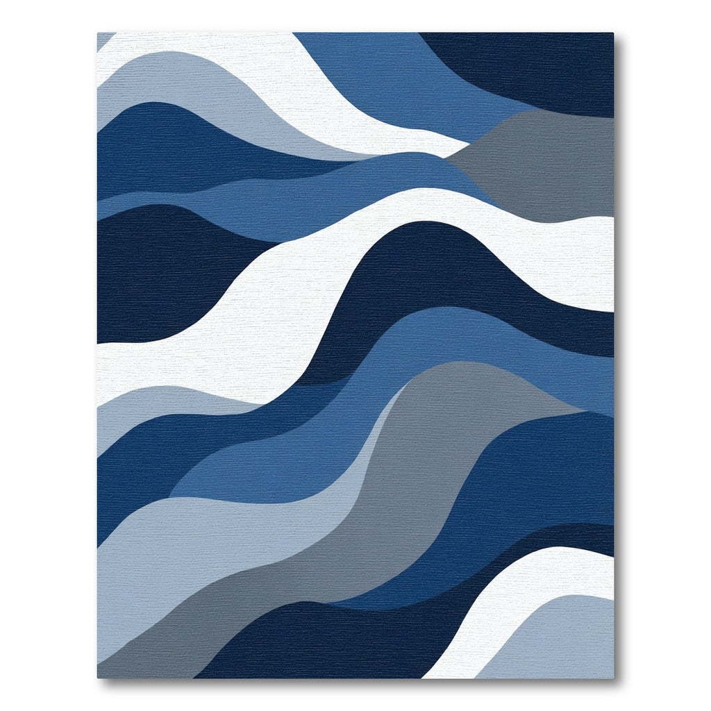 Deep Blue Wave Landscape Rug