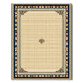 Crimson Navy Floral Border Medallion Rug