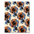 Orange Blue Abstract Floral Repeat Rug