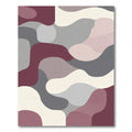Modern Abstract Burgundy Gray Organic Forms Rug