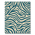 Teal Abstract Zebra Stripes Rug