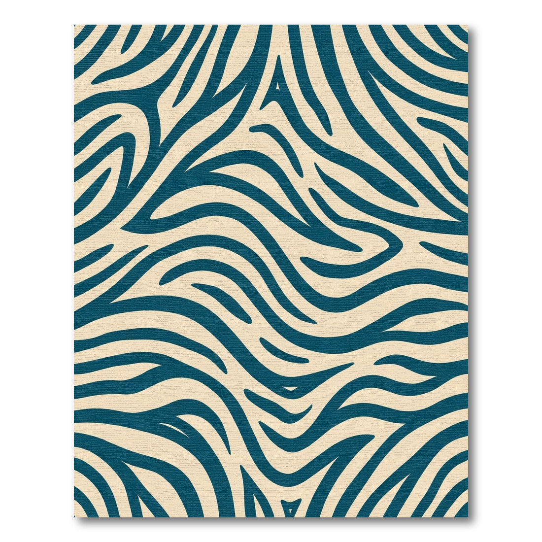 Teal Abstract Zebra Stripes Rug