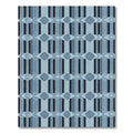 Dark Blue Striped Diamond Fabric Rug