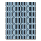 Dark Blue Striped Diamond Fabric Rug