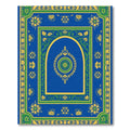 Royal Blue Yellow Green Floral Medallion Rug