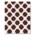Crimson Off White Geometric Lattice Rug