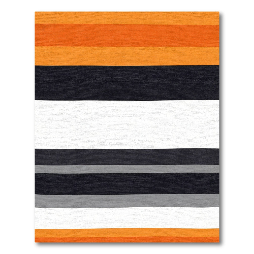 Bold Orange Cream Gray Stripe Layers Rug