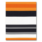 Bold Orange Cream Gray Stripe Layers Rug