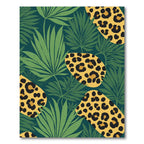 Exotic Green Tropical Leopard Shapes Rug