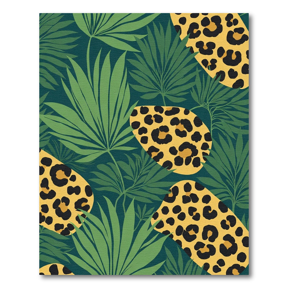 Exotic Green Tropical Leopard Shapes Rug